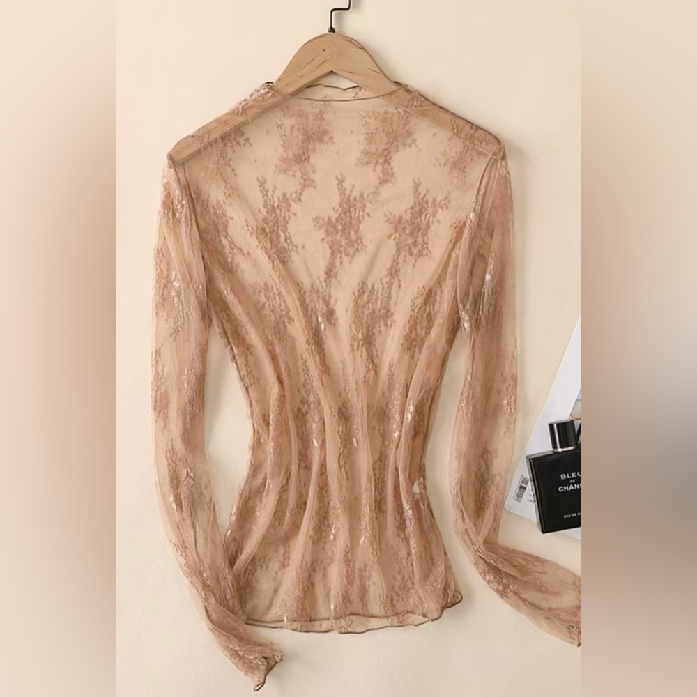 Lace Mesh Sheer Top